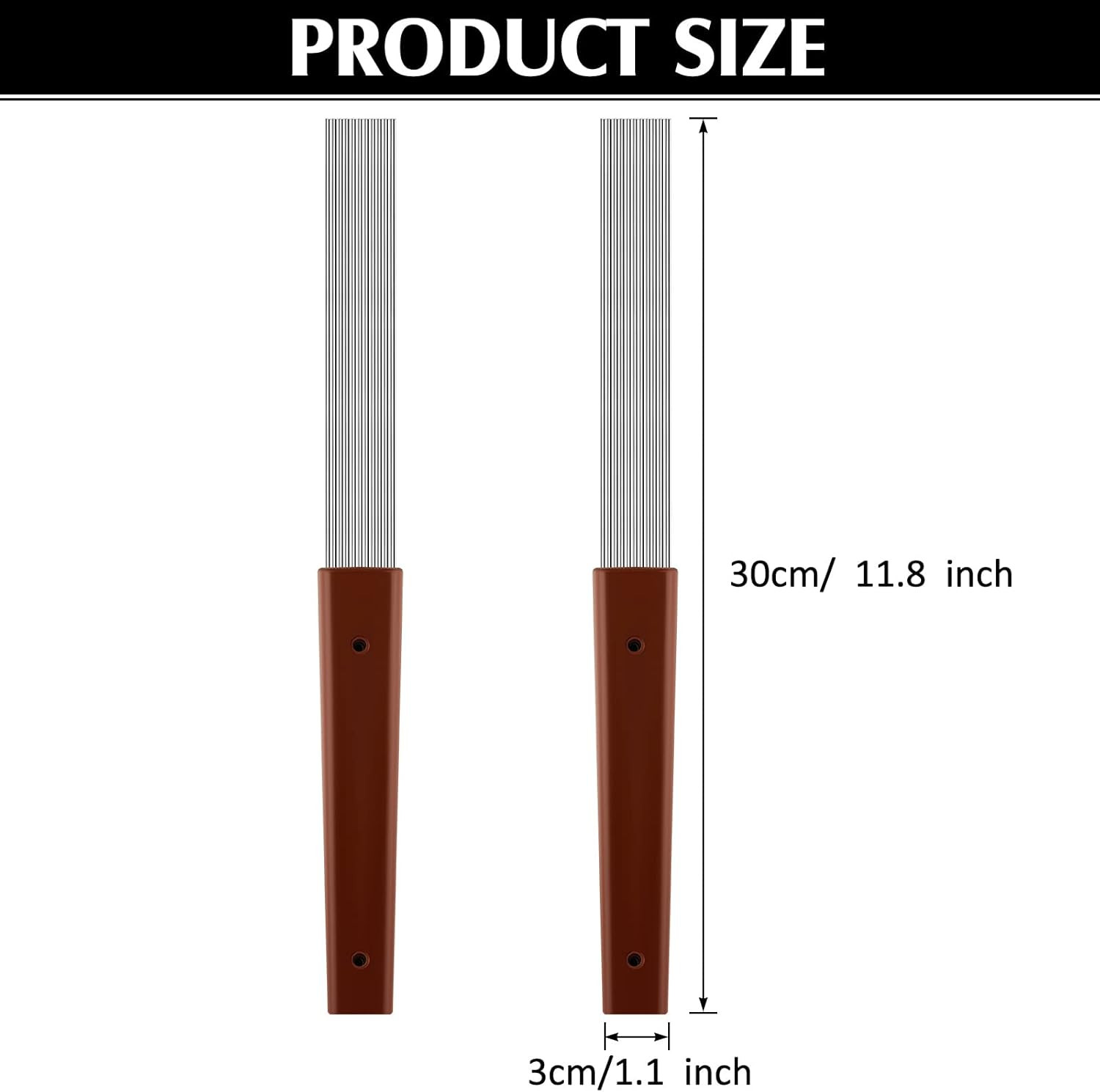 Yeshone 2 Pcs Guira Dominicana Guiro Comb 12 Inch Professional Guiro Instrument