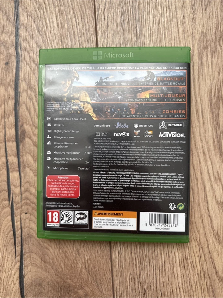 Call Of Duty Black Ops 4 Xbox One Fr Très Bon État Livraison Rapide, photo 3 sur 3