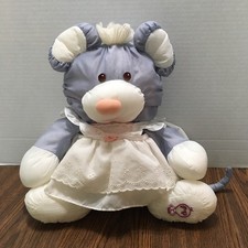 Fisher Price Puffalump Blue Gray Grey Mouse Toy 16 in VINTAGE Excellent Shape