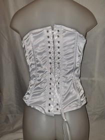 Gorgeous White ANN SUMMERS boned corset basque top size 16