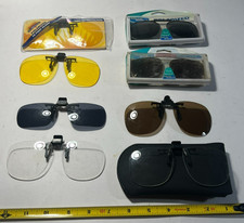 8 Lot Of VTG New Clip On Sunglasses - Solar Shield- Polarized - Japan