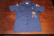 Boy Scouts of America BSA Youth Shirt Blue X-Large XL Sewn Patches Short Sleeve