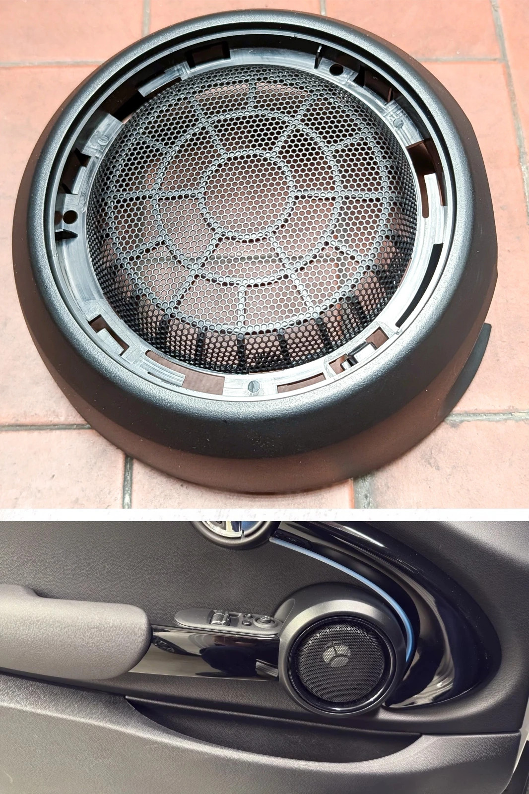 mascherina cover cassa Harman Kardon LEFT speaker MINI F55 5 porte ORIGINALE
