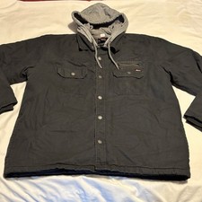 Genuine Dickies Men s 2XL Insulated Work Jacket Hoodie Black/Gray RN20697