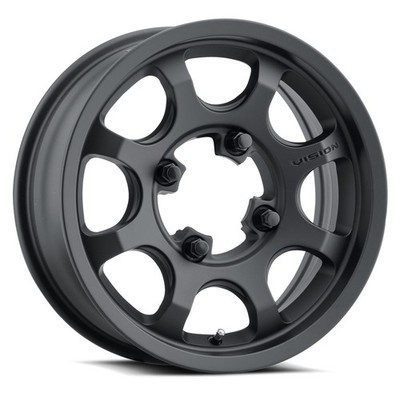 15x6 Vision ATV/UTV 351 Flow Satin Black Wheels 4x137 (50.6mm) Set of 4