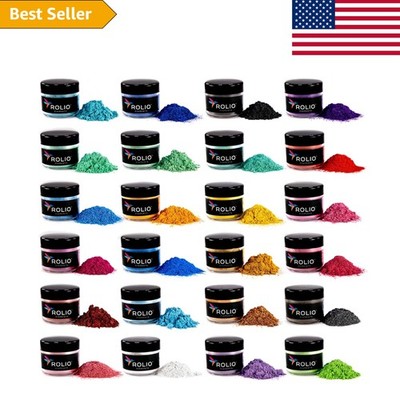 Vibrant Mica Powder Pearlescent Pigments - 24 Color Art Set for DIY Projects