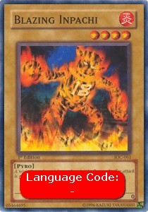YuGiOh Blazing Inpachi (V.1) IOC-EN061 Common Englisch NM 1st