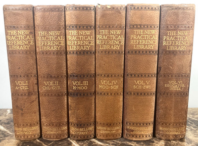The New Practical Reference Library 1913 Vol 1-6 Complete Hardcover Book Set