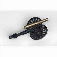 Vintage Cast Iron Brass Toy Civil War Cannon 2 in wide 5 inch long