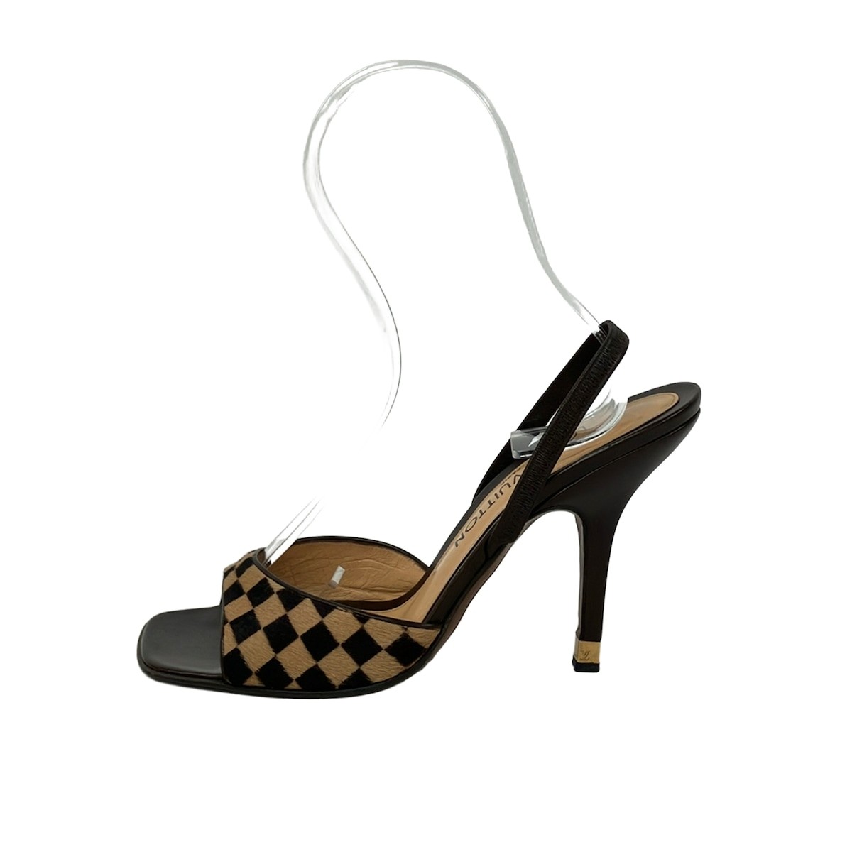 Louis Vuitton Sandals Mule Shoes Damier EU 38.5 US 8.5 Beige Dark