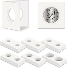 Outus 120 Pieces Self Adhesive Coin Holders Cardboard Holder 6 Sizes 2"...