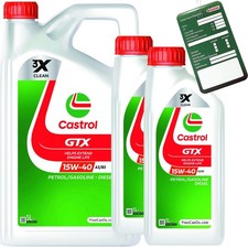 7L Castrol Motoröl GTX 15W-40 A3/B3 VW 50101 50500 MB 229.1 Fiat inkl. Ölzettel