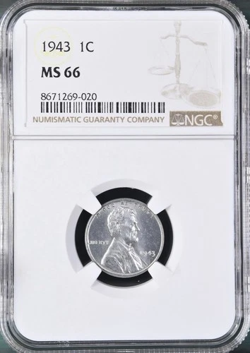 1943 1C  Lincoln Wheat One Cent NGC MS66   8671269-020