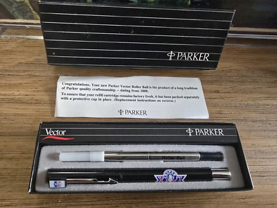 NIB Super Bowl XXVI Parker Vector Rollerball Pen Set Redskins vs Bills 1992