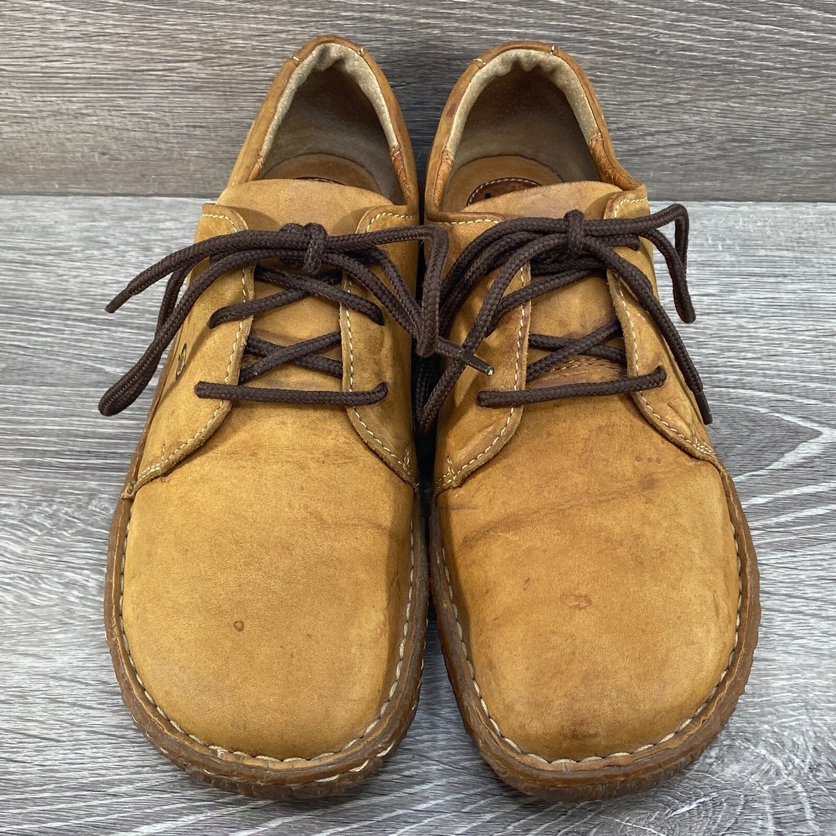 Born Men’s Leon Lace Up Oxford Sea Lion Brown US Size 13 DISTRESSED LEATHER NEW Born Shoes Womens 8.5/40 Plain Toe Oxford Brown Tan Leather  main image 3
