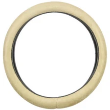 Soft Leather Grip Ergonomic Steering Wheel Cover Beige Universal Fit 14.5-15.5"
