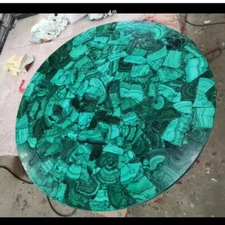 30" Unique Malachite Stone Side Center Sofa Coffee & Cafeteria Home Decor Tables