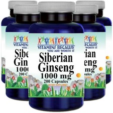 Siberian Ginseng 1000mg 5X200 Caps Eleutherococcus senticosus root 