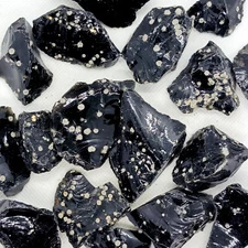 Snowflake obsidian - 1/2 lbs raw Black obsidian Volcanic Glass Crystal Stone 