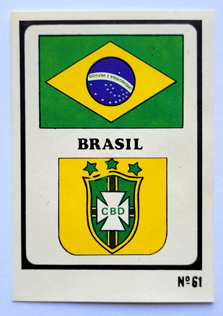 1974 EM Munich World Cup FIFA #061 BRAZIL FLAG Soccer Cromo PERU