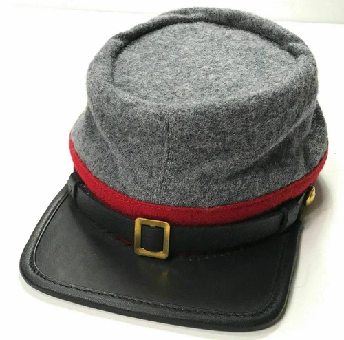 CIVIL WAR CSA CONFEDERATE ARTILLERY GREY WOOL KEPI FORAGE CAP HAT-ALL SIZES!!!