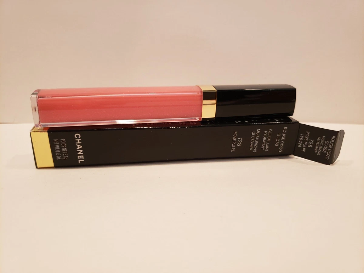 Chanel Rouge Coco Gloss Moisturizing Glossimer 728 Rose Pulpe NIB