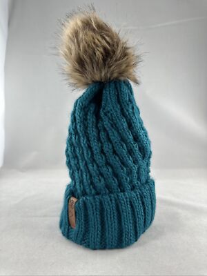 ROXY GIRL 'Blizzard Girl' Pom Pom Knit Beanie, Ocean Depths (BRV0)