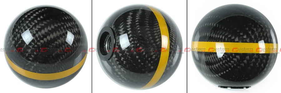 PERILLA DE CAMBIO DE TRANSMISIÓN AUTOMÁTICA JDM FIBRA DE CARBONO M8 X 1.25 CON TIRA DORADA PARA SCION Foto 3 de 4