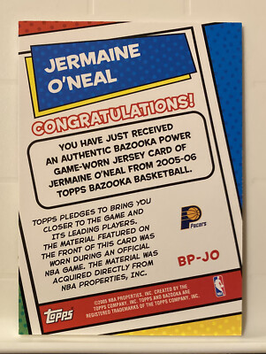 その他 2005 Topps Jermaine O'Neal auto PSA9 2005-06 Topps Bazooka Power! #BP-JO Jermaine O'Neal | eBay
