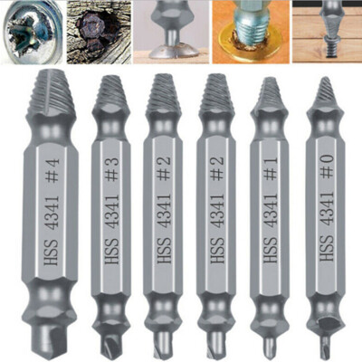 6Pcs Damaged screw extractor  drill bits broken bolt remover tool k·:J