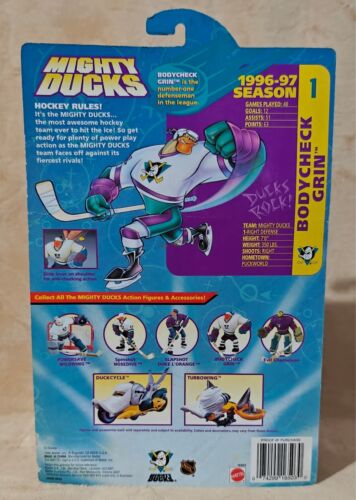 *NEW* 1996 Mighty Ducks BODYCHECK GRIN Action Figure*MOC*16503 Disney Mattel - Picture 2 of 5