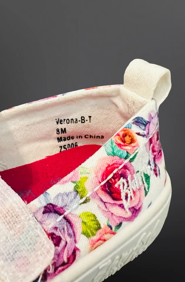 Usado en Excelente Condición Blowfish Malibu Verona Niña Floral Mary Jane Zapatos Lona Talla 8M Foto 2 de 4