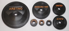 Set 7 Record Adapters for Odd Spindle Holes Standard United Harmony Aretino 45