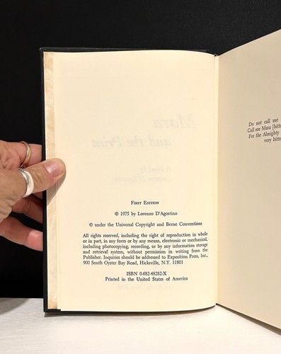 Mara And The Priest by Lorenzo D'Agostino (1975, Hardcover) First/Inscribed - Bild 6 von 6