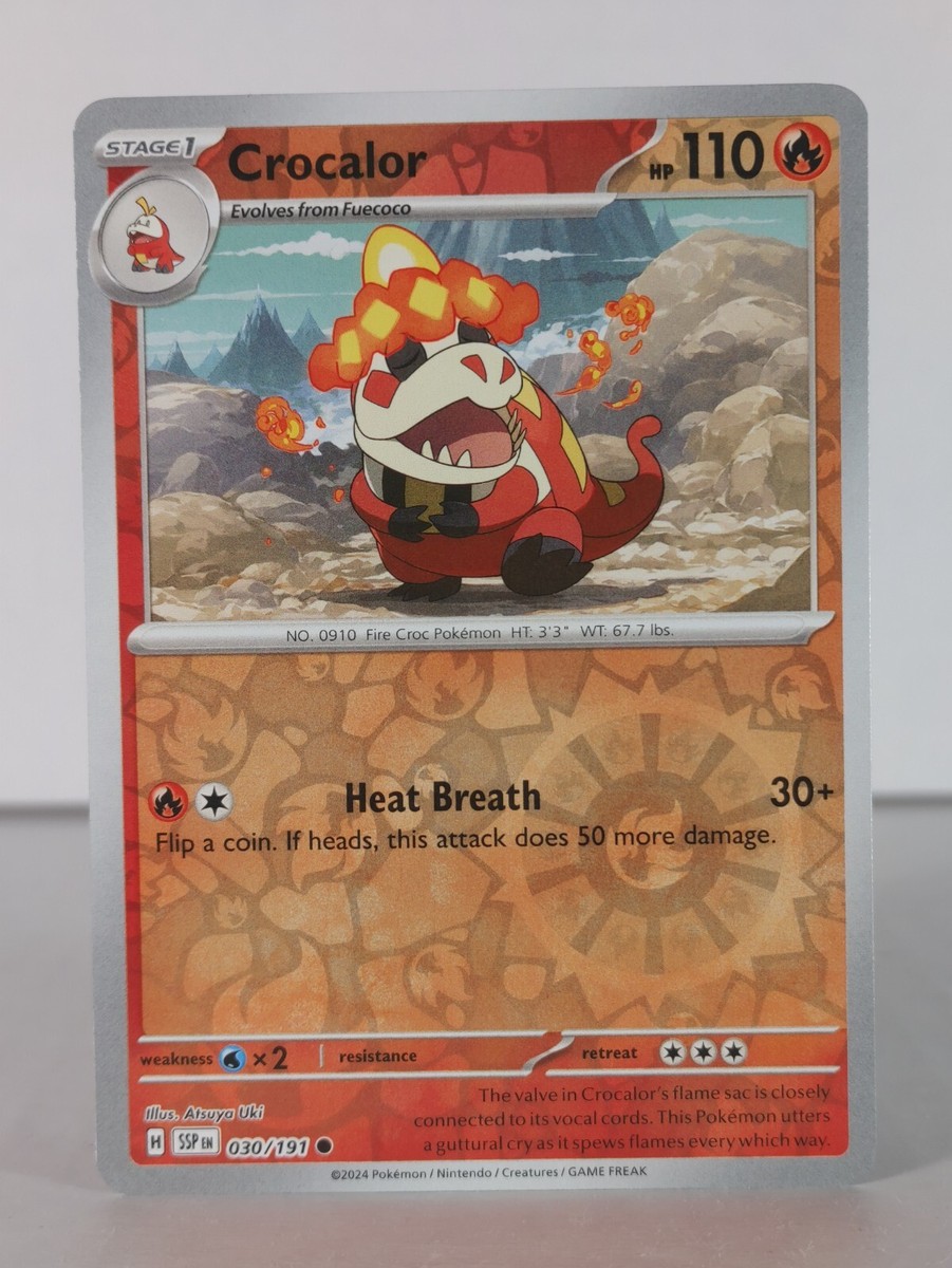 Crocalor - Surging Sparks - 030/191 - Pokemon - Reverse Holo - C