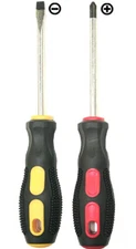 Slotted and Phillips Screwdrivers 2-Count Magnetic Tips with Rubber Handle