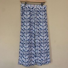 Lilly Pulitzer Mermaid Tail Palazzo Wide Leg Cropped Linen Pants XS