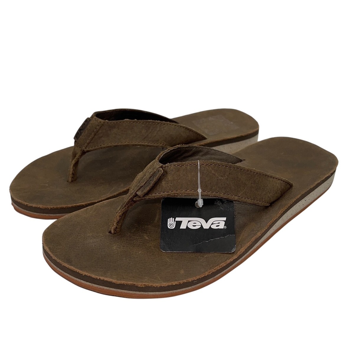 Teva Voya Brown Leather Thong Sandals US 8 Mens Brown Flip Flops Teva Voya Flip - Sandals Men main image 2