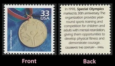 US 3191i Celebrate the Century 1990s Special Olympics 33c single MNH 2000
