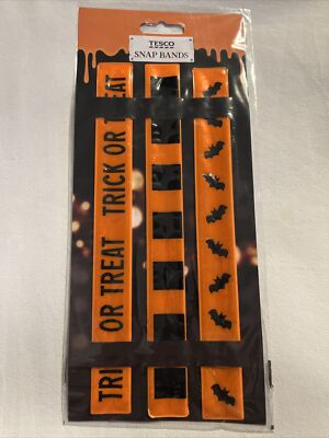 Halloween Slap Bands Snap Bands / Reflektierend Orange / Fledermäuse / Trick or Treat