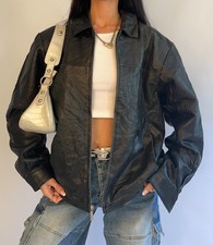 Unisex Vintage 90s Wilson’s Leather Pelle Studio Black Genuine Leather Jacket