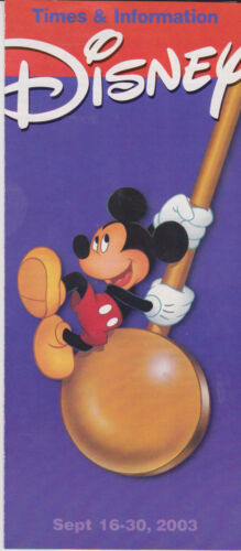 Original Disney General All Parks Times Guide and new Information 16-30 09 2003 - Afbeelding 1 van 1