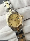 ROLEX Oyster Perpetual Date 6916/6917 Lady Two Tone Bi-Metal Vintage Watch 26mm