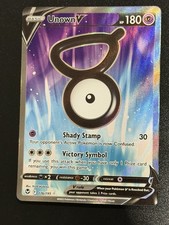 Unown V (Full Art) 176/195 Spada e Scudo Tempesta Argento Holo Carta Pokémon Rara