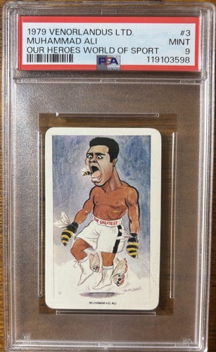 1979 VENORLANDUS MUHAMMAD ALI #3 OUR HEROES WORLD OF SPORT PSA 9 MINT MT