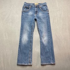 Wrangler 20X Jeans Boys 12 REG Blue Straight Boot Adjustable Waist Stretch Denim