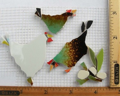 Hen Mosaic Tile Arts, Chicken Broken Cut China Plate Tile Set For Craft