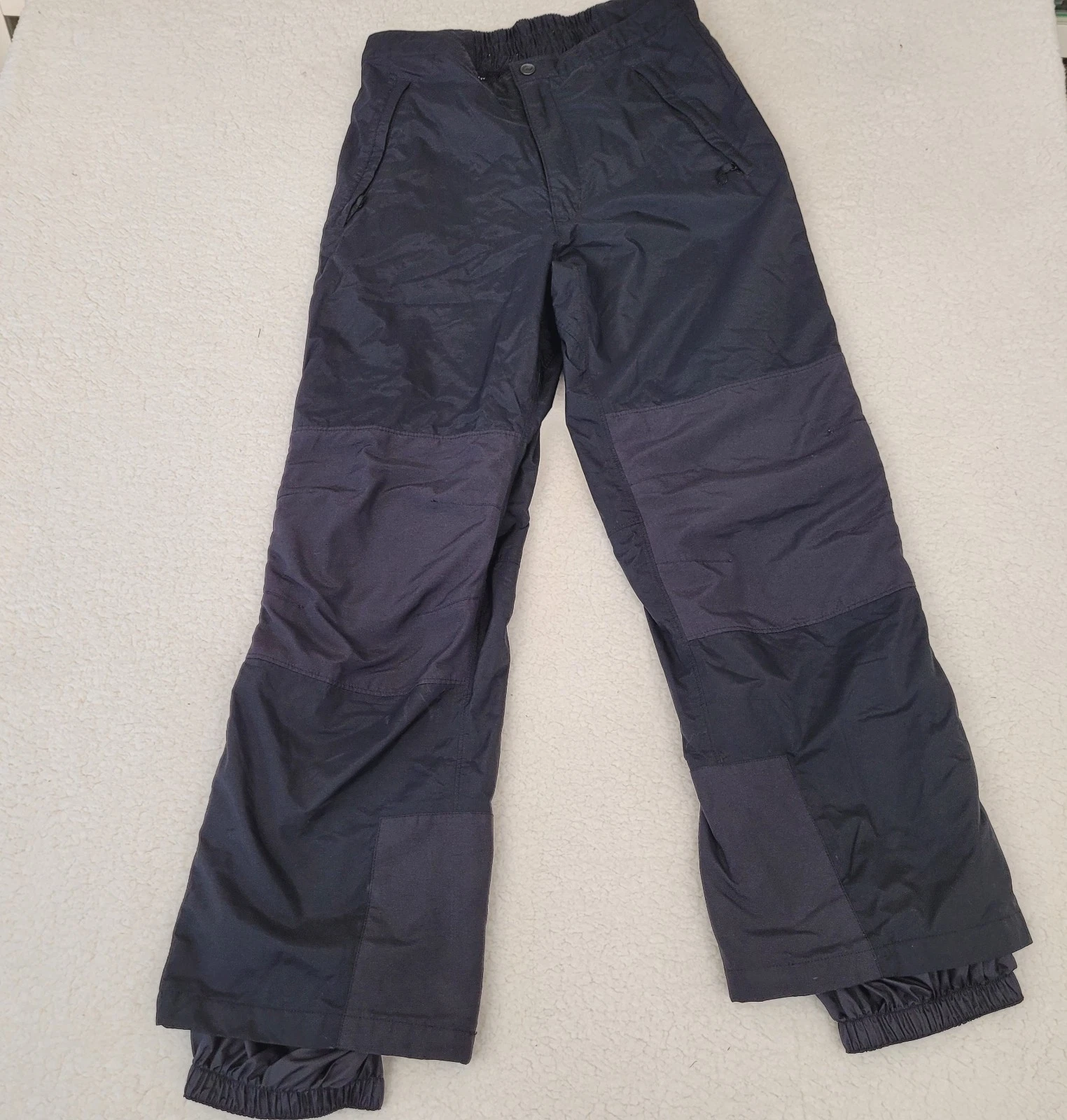Columbia Snowboard Pants Mens Sz M Ski Full Side Zip Stretch Waist Black Nylon