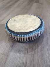 Vntg Asian Traditional Rabana Drum percussion instrument  wood/Skin Fm Collector