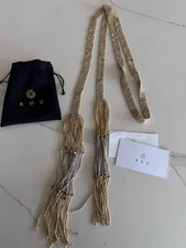 KUU Beaded  Cintillas Necklace 24k gold, silver, platinum